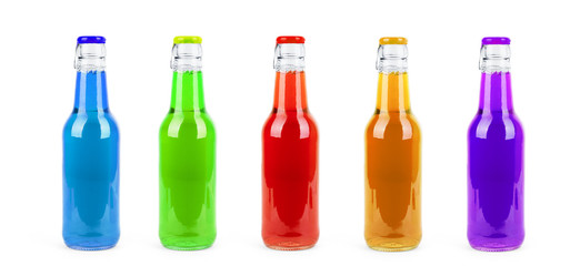 sweet soft drink bottle on white background set