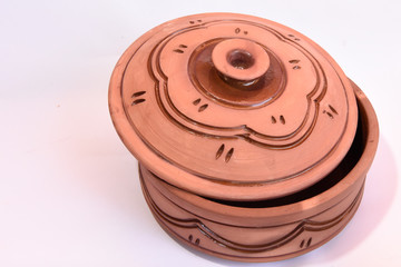 pottery pots isolated on white background