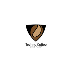 Techno Coffee Logo Design Icon