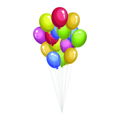 Colored balloons vector design illustration isolated on white background