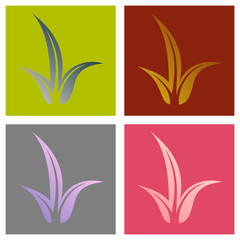 Set of Flat Leaves Vector Logo Template