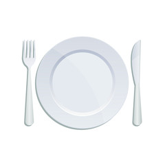 Plate with utensils vector design illustration isolated on white background