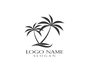 Fototapeta na wymiar summer tree palm logo icon vector template