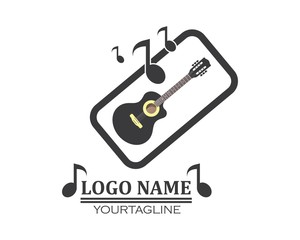 guitar icon logo vector illustration design