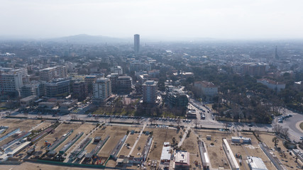 Rimini Sea coast beach Italy aerial drone top view