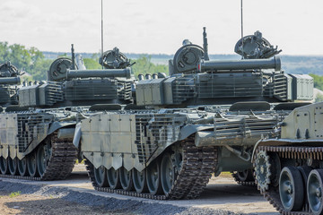 military convoy of tanks