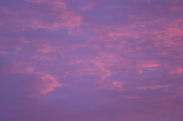 Naklejka na ściany i meble Before sunrise. Beautiful summer morning sky width colorful clouds. Estonia.