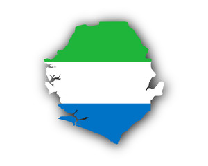 Karte und Fahne von Sierra Leone