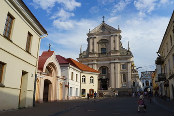 Fototapeta na wymiar Main facade of the church of St. Theresa, Vilnius