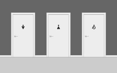Toilet doors white