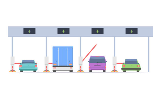 Cars Passing On The Toll Road