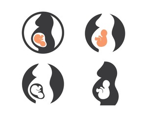 beauty pregnant women vector icon