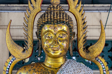 The meditation buddha image close up.