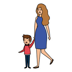 happy student boy with female teacher