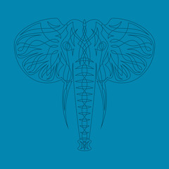 Stylized ethnic boho elephant portrait isolated on background. Decorative hand drawn doodle vector illustration. Perfect for postcard, poster, print, greeting card, t-shirt, phone case design