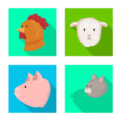 Vector illustration of agriculture and breeding logo. Collection of agriculture and organic stock symbol for web.