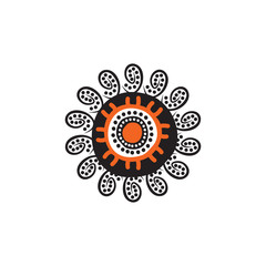 Aboriginal art dots painting icon logo design vector template