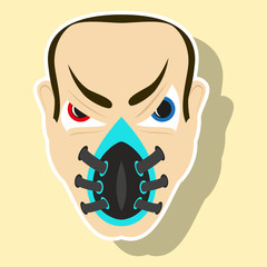 Superhero in Action. Superhero character . Icon in sticker style