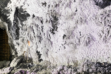 Colombia Nemocon mine salt stalactites