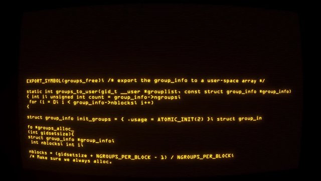 Yellow Hacker Text Code on Screen Graphic Element Background
