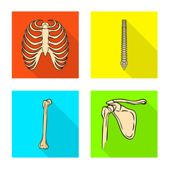 Vector illustration of bone and skeleton logo. Set of bone and human stock vector illustration.