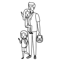 happy students kids with male teacher