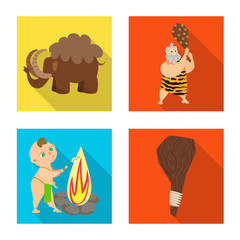 Vector design of evolution and prehistory icon. Set of evolution and development stock vector illustration.