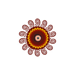 Aboriginal art dots painting icon logo design vector template