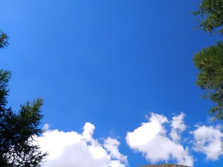 Background for flyers blue sky and clouds