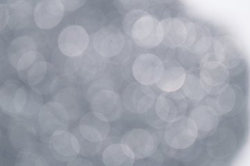 gray abstract bokeh background from nature environment. white blur abstract.  Christmas lights