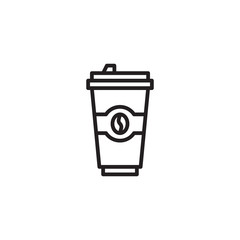 Take away coffee cup line vector icon. Fast food sign for menu design, websites and mobile app.