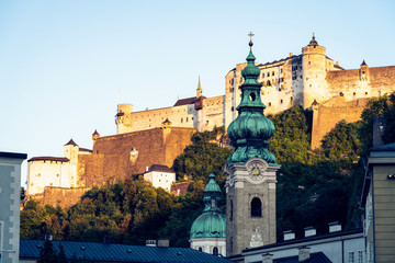 Fototapeta na wymiar Hohensalzburg fortress, UNESCO heritage site. Salzburg, Austria