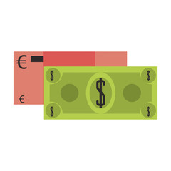 Money euro and dollar cash billets