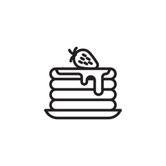 Pancake line vector icon. Fast food sign for menu design, websites and mobile app.