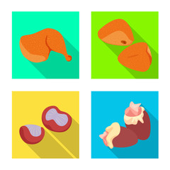 Isolated object of product and poultry symbol. Collection of product and agriculture vector icon for stock.