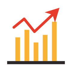 Statistics graph growing business symbol