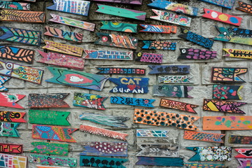 Colorful signs on the Gamcheon Cultural Village