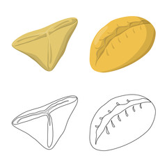 Vector design of products and cooking icon. Set of products and appetizer stock symbol for web.