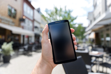 plain smartphone with text field reflection background