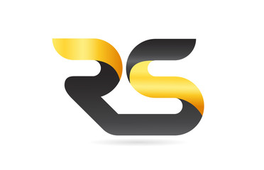 joined or connected RS R S yellow black alphabet letter logo combination