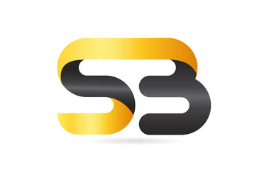 joined or connected SB S B yellow black alphabet letter logo combination