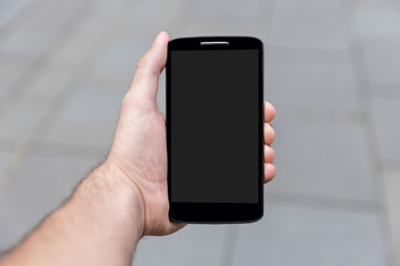 plain smartphone with text field background