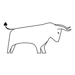Bull stock market increase symbol isolated