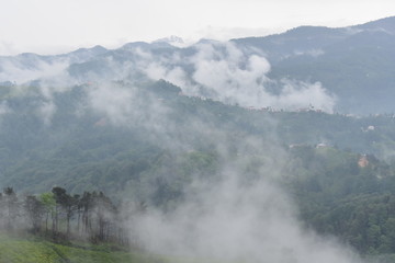 clouds over the mountains