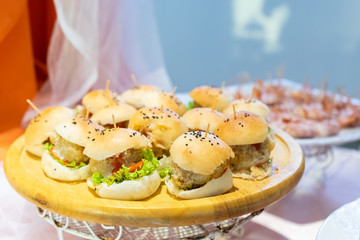 International catering food in the meeting party.