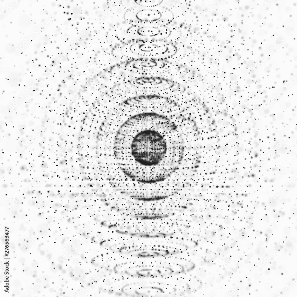Poster sphere particles. abstract 3d sphere made of points. futuristic technology style. sphere particles. 