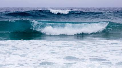 Blue wave water in the ocean