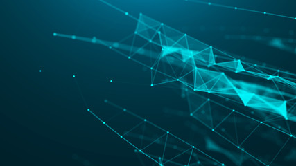 Abstract blue digital background. Big data visualization. Science background. Big data complex with compounds. Lines plexus.