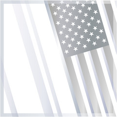 USA flag gray background frame with empty space for your text.