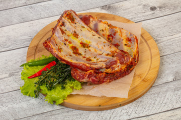 Raw pork ribs for grill